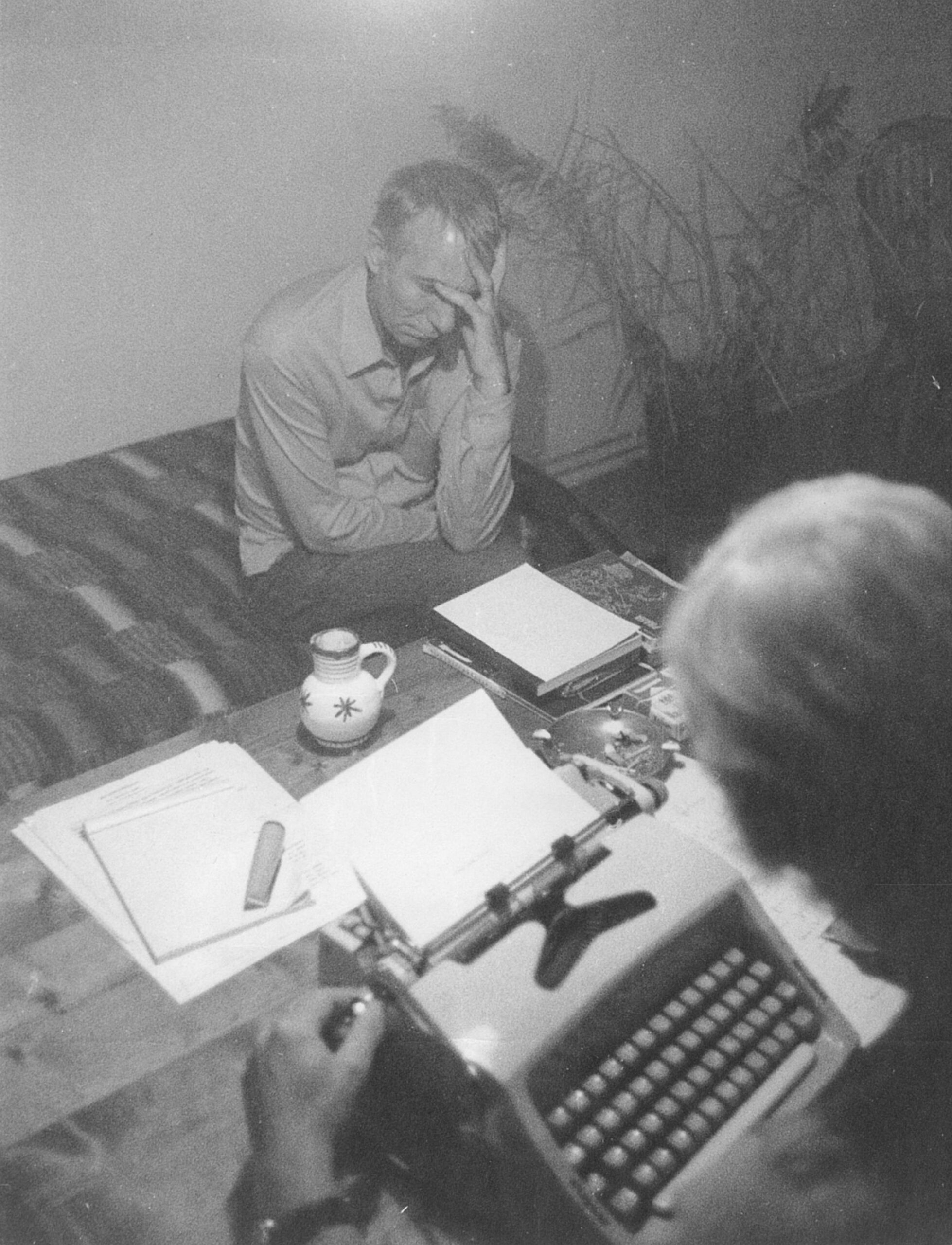 Grossman and Havel (foreground) working on The Memorandum
